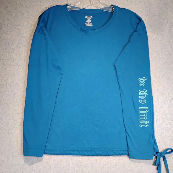 ACX Women's Blue Long Sleeve Scoop Neck "TO THE LIMIT" Sport Top Size Medium - Picture 2 of 9